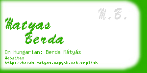 matyas berda business card