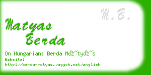 matyas berda business card